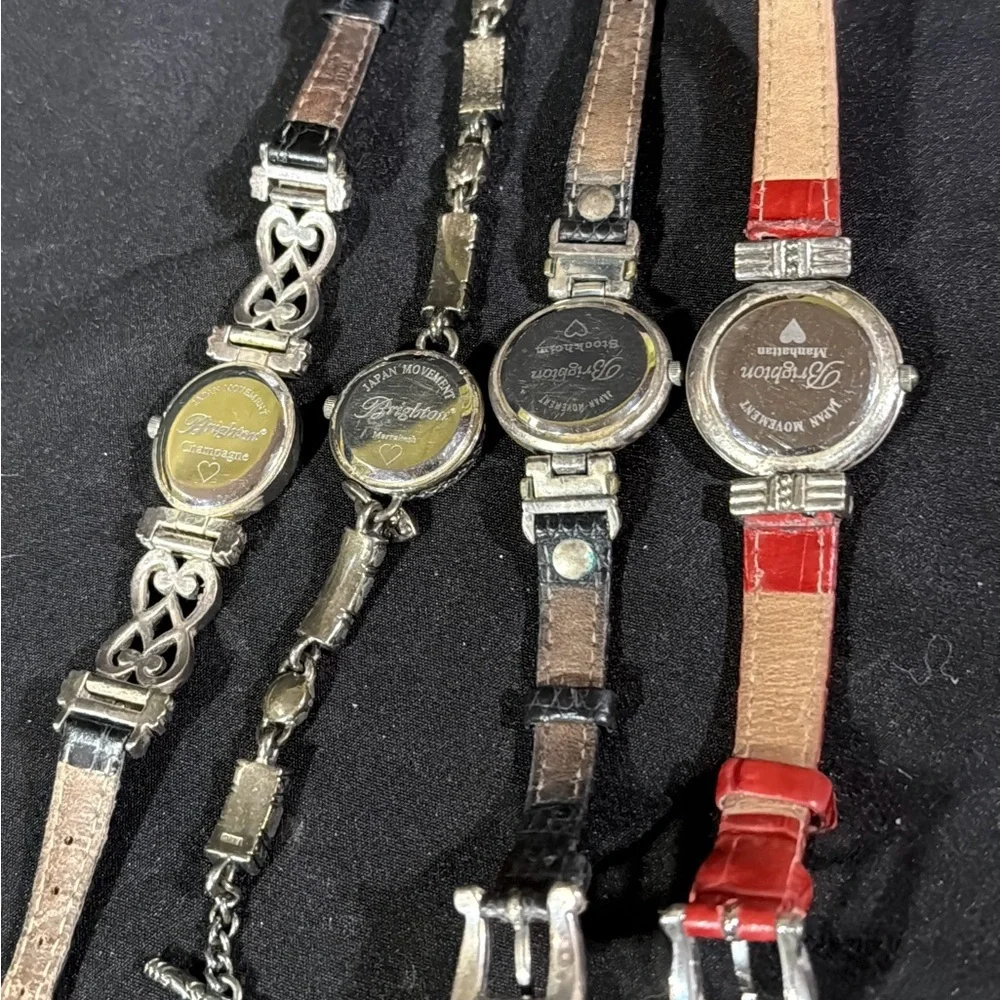 Brighton, vintage, Silver and Red Watch Collection, lot of 4